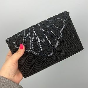 Vintage fully beaded evening clutch/ shoulder bag